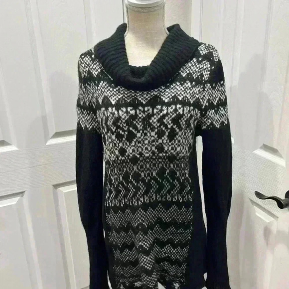 Free People snow fox fireside wool turtleneck long sweater w fitted slee… - Picture 2 of 7